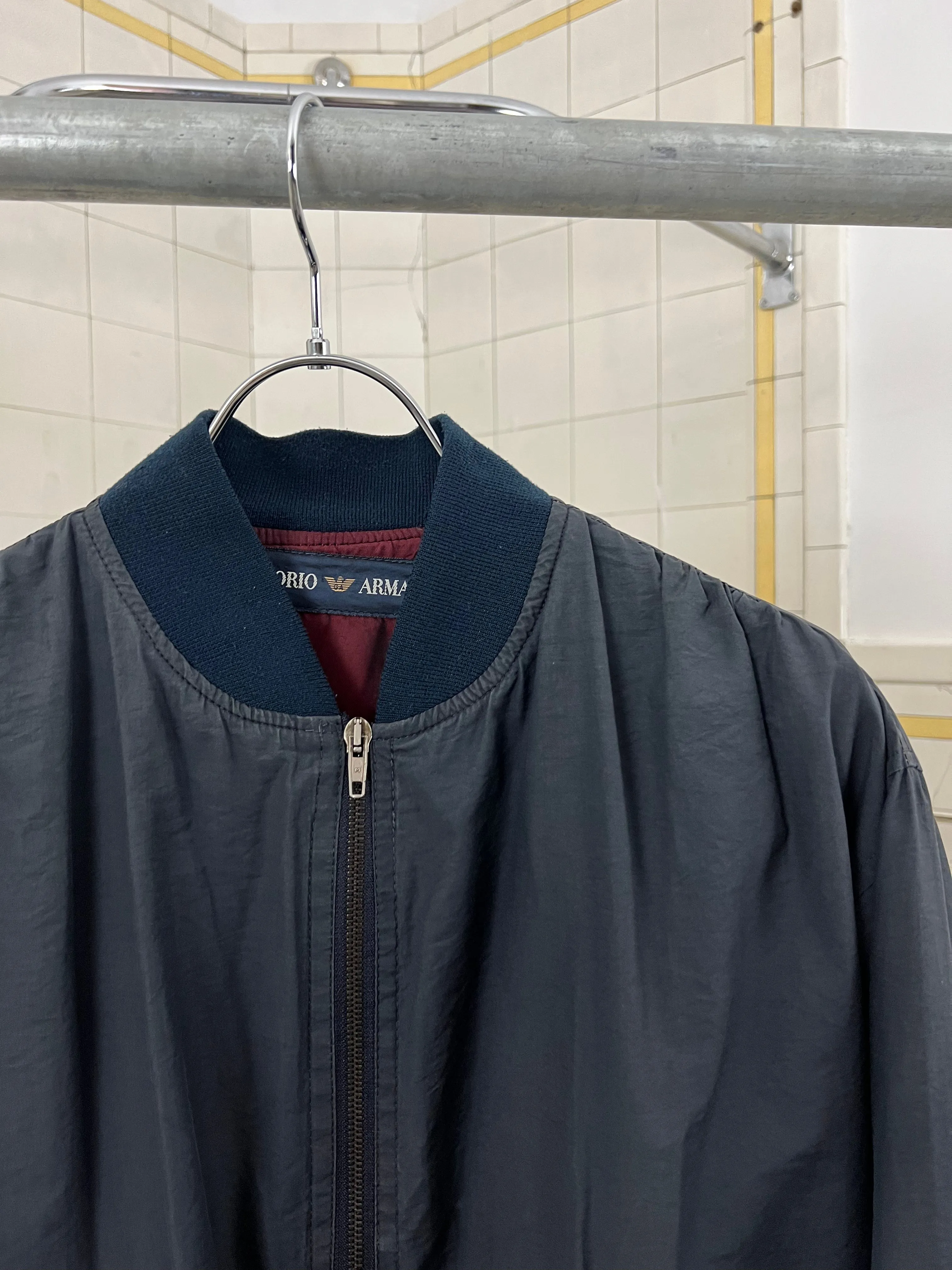 1980s Armani Cropped Nylon Bomber - Size M