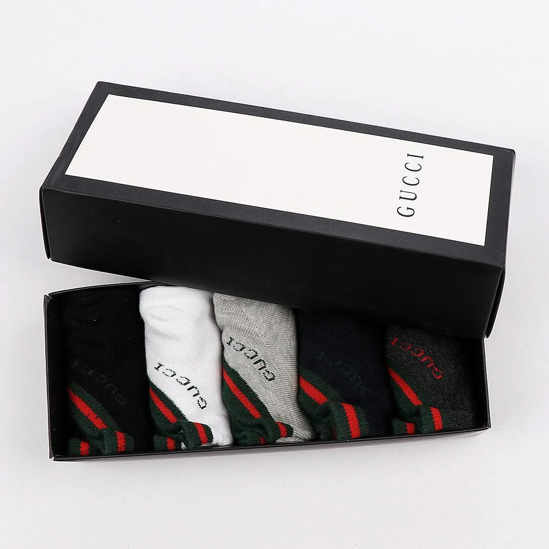 5 in 1 Simple White Black Grey Blue Ash Socks