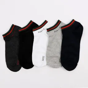 5 in 1 Simple White Black Grey Blue Ash Socks