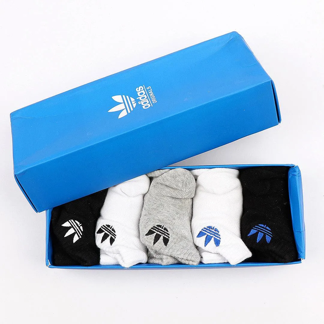 Adidas 5 In 1 Black White Ash Crested Socks