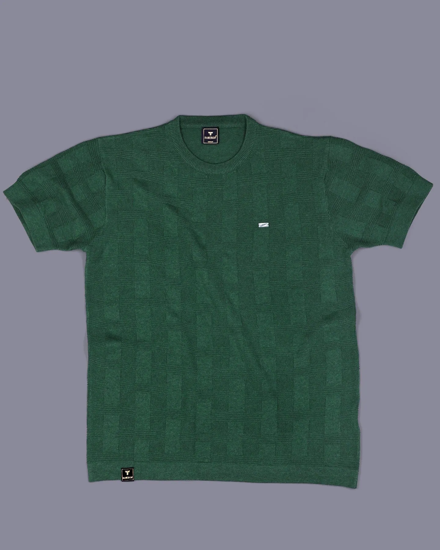 Aristo Cactus Green Knitted Melange Cotton T-Shirt