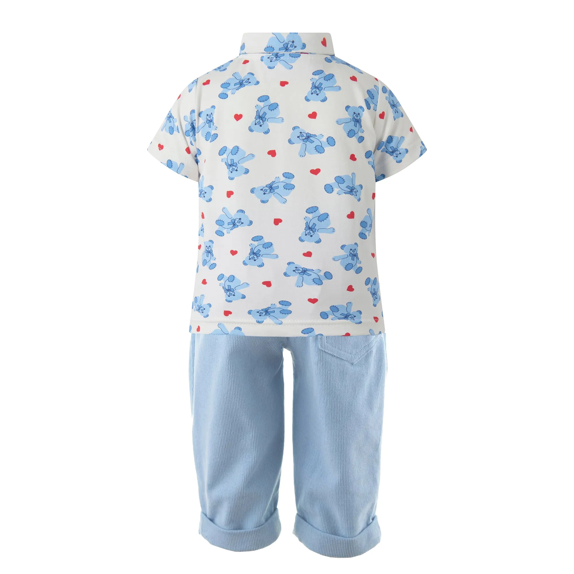 Bear Hearts Polo & Pull on Trousers Set