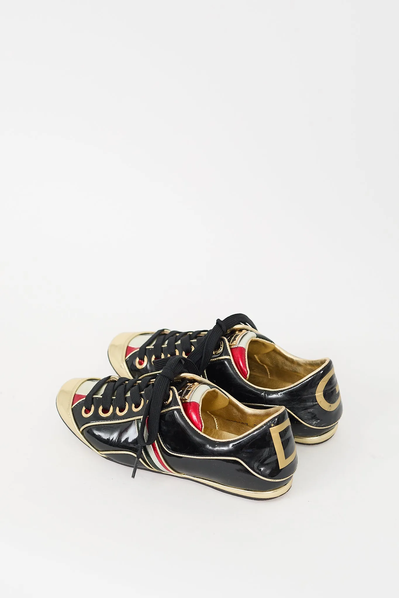 Black & Multi Patent Leather Sneaker