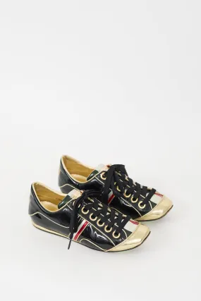 Black & Multi Patent Leather Sneaker