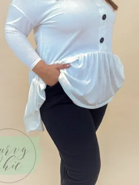 Black Plus Size Pleat Front Tapered Trousers