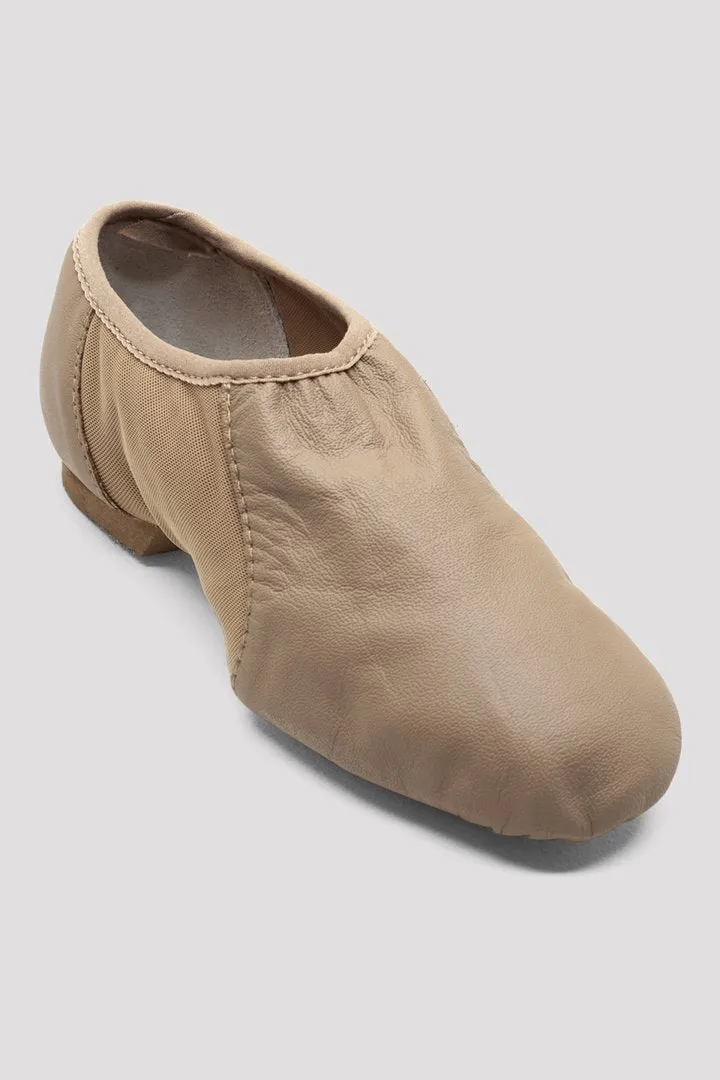 Bloch S0495L, Ladies Tan Neo-Flex Slip On Leather Jazz Shoe, Adult Size