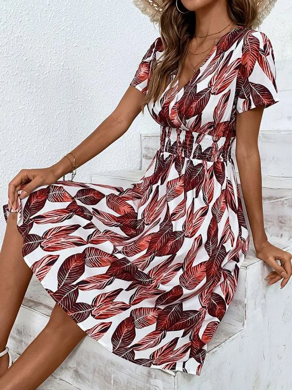 Chic Floral V-Neck Summer Dress for Effortless Style