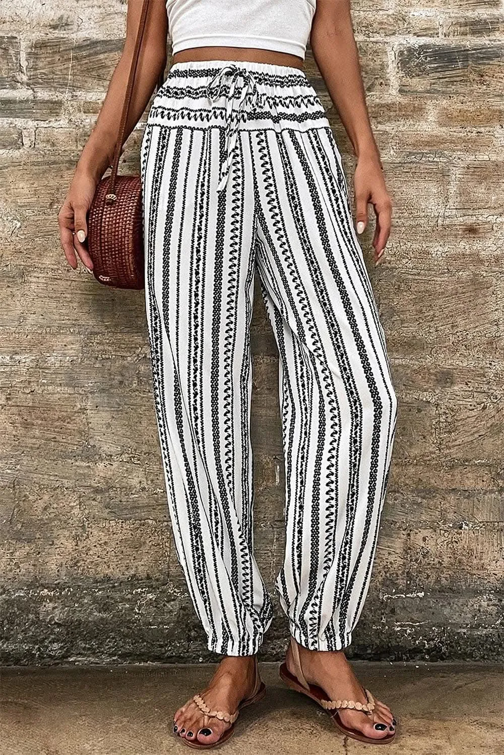 Comfortable printed drawstring pants