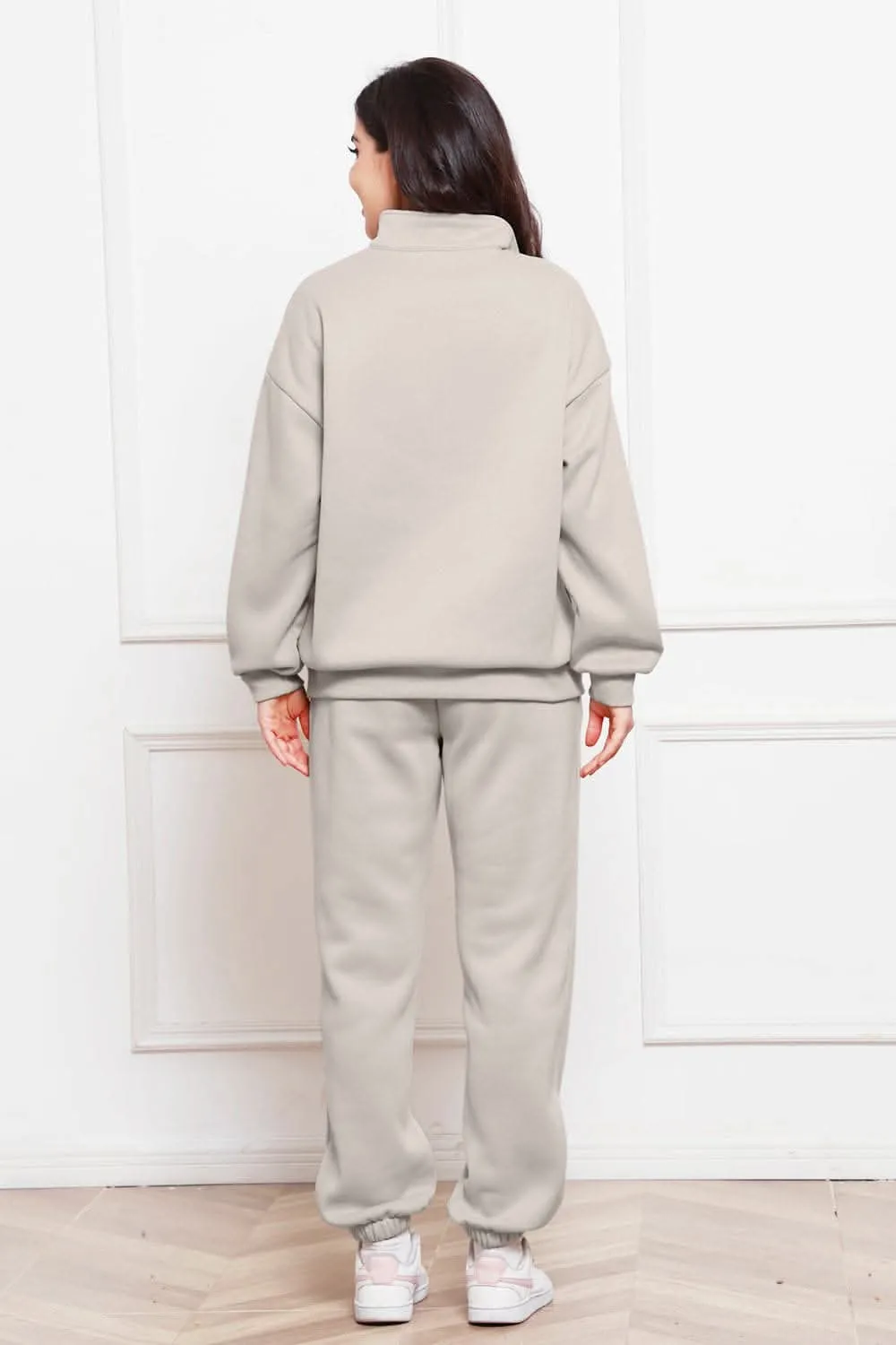 Cozy half zip sweatshirt & jogger set