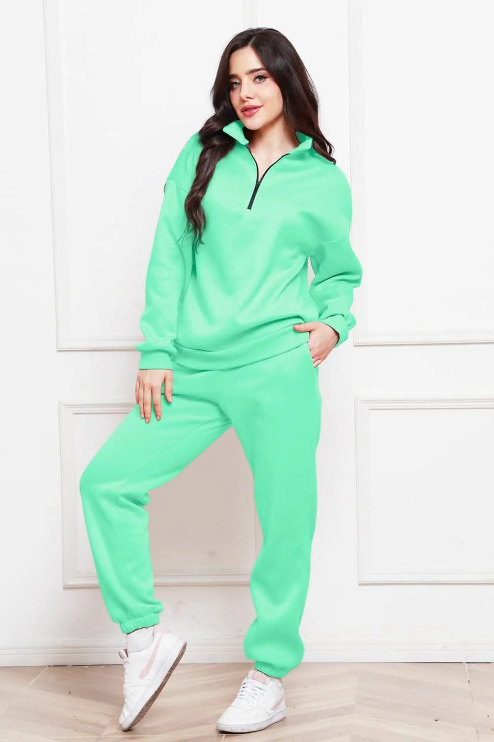 Cozy half zip sweatshirt & jogger set