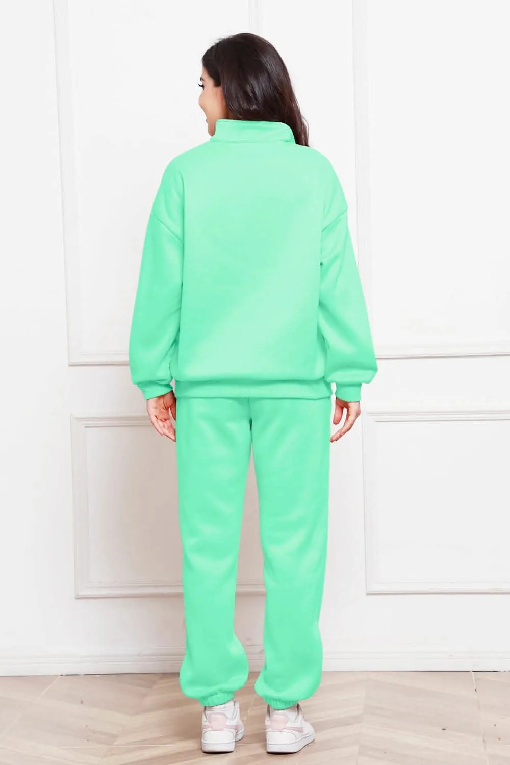 Cozy half zip sweatshirt & jogger set