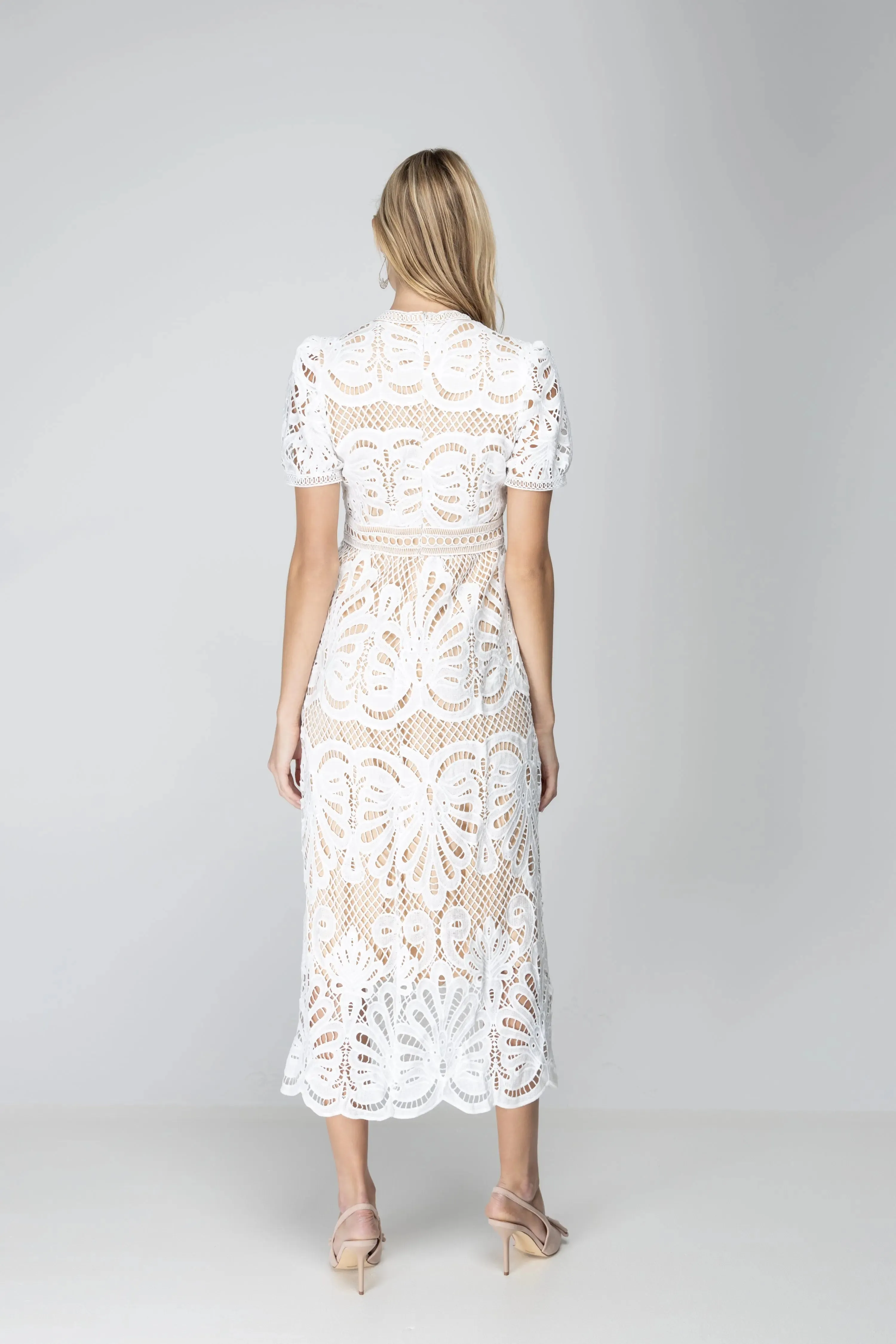 Cup of tea Crochet Lace Midi Dress