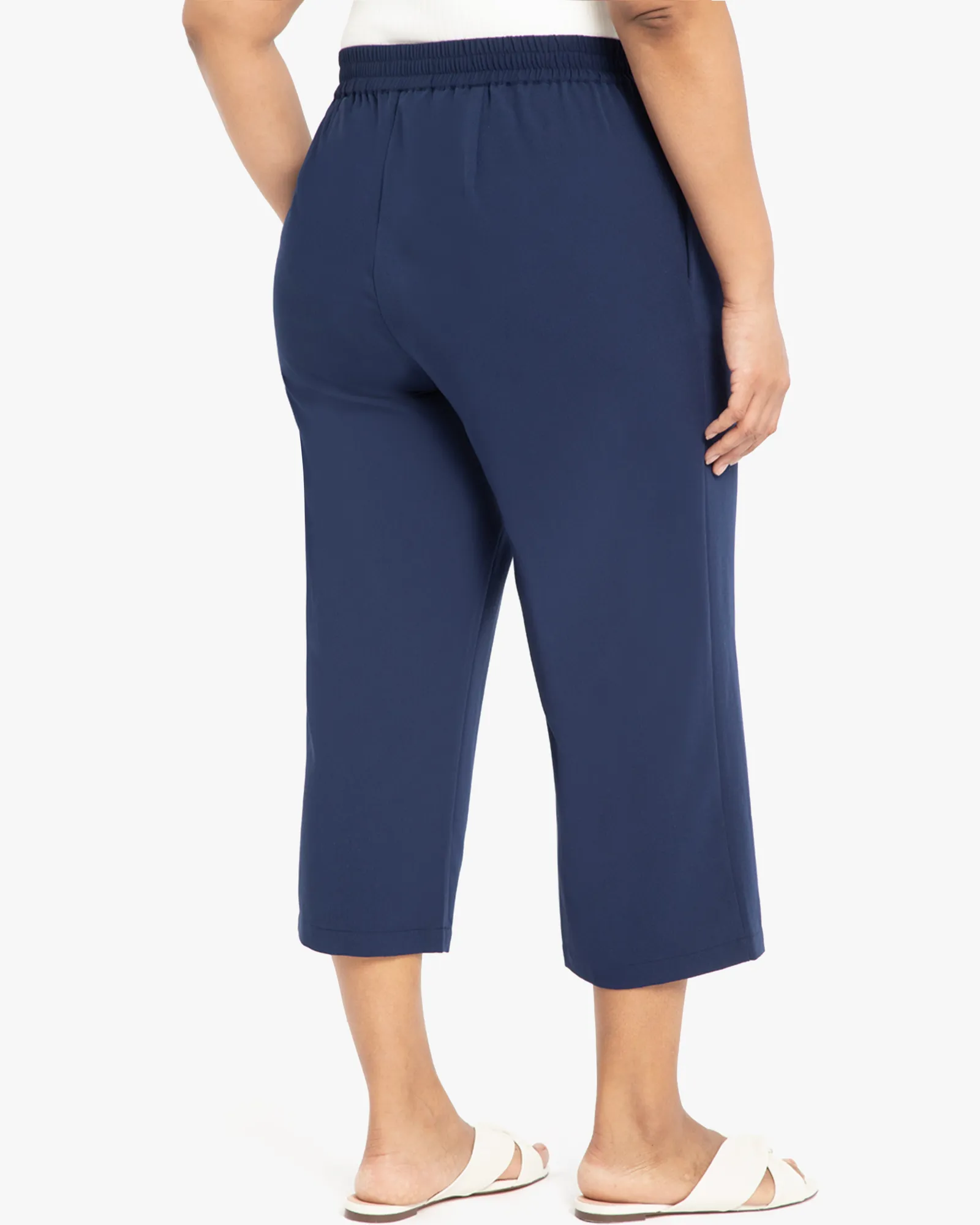 Erica Cropped Wide-Leg Trouser | Navy