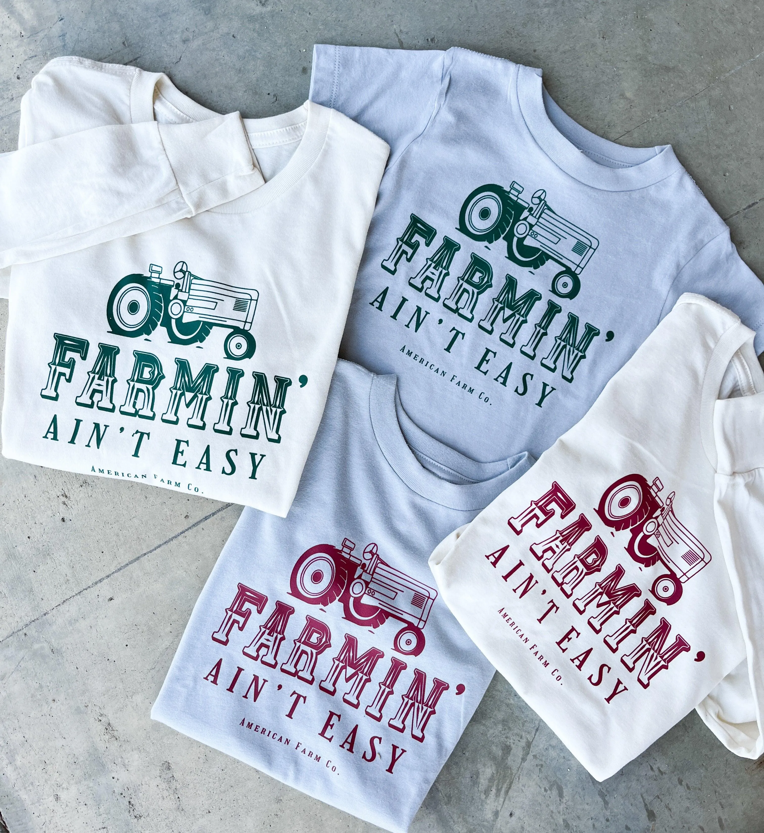 Farmin’ Ain’t Easy Green Toddler/Youth Tees