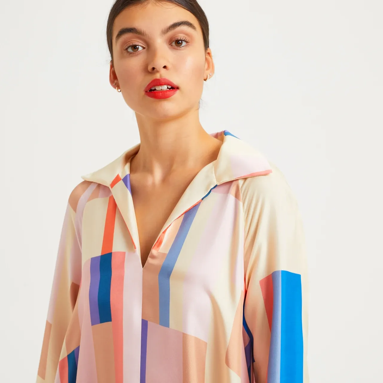 French Crepe Maxi Dress, Flowy and Chic for Summer Women's Kaftan