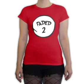 Function -  Faded 2 Halloween Costume Women's Fashion T-Shirt Red