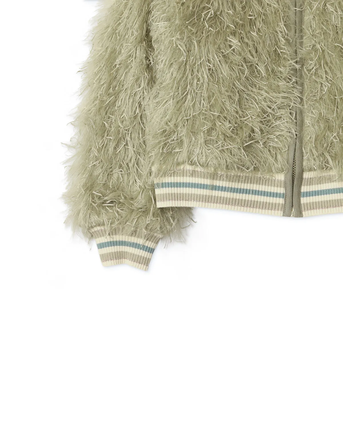 GIRLS FEATHER FUR BOMBER JACKET