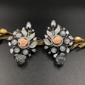 Gray Zircon/AD Light Earring 17702