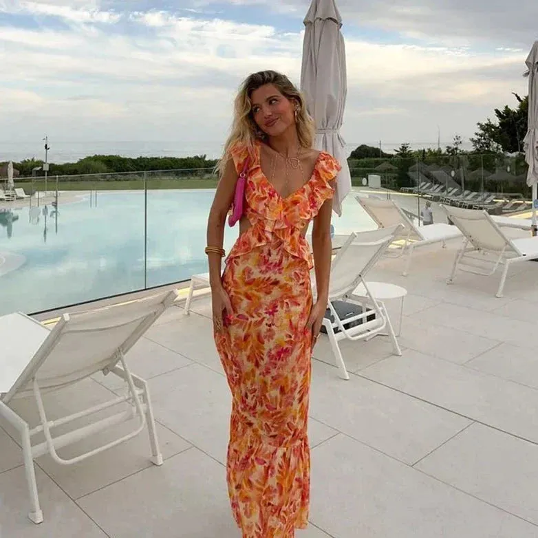 Iris - Boho Chic Ruffle Dress