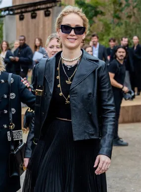 JENNIFER LAWRENCE LEATHER JACKET by TJS