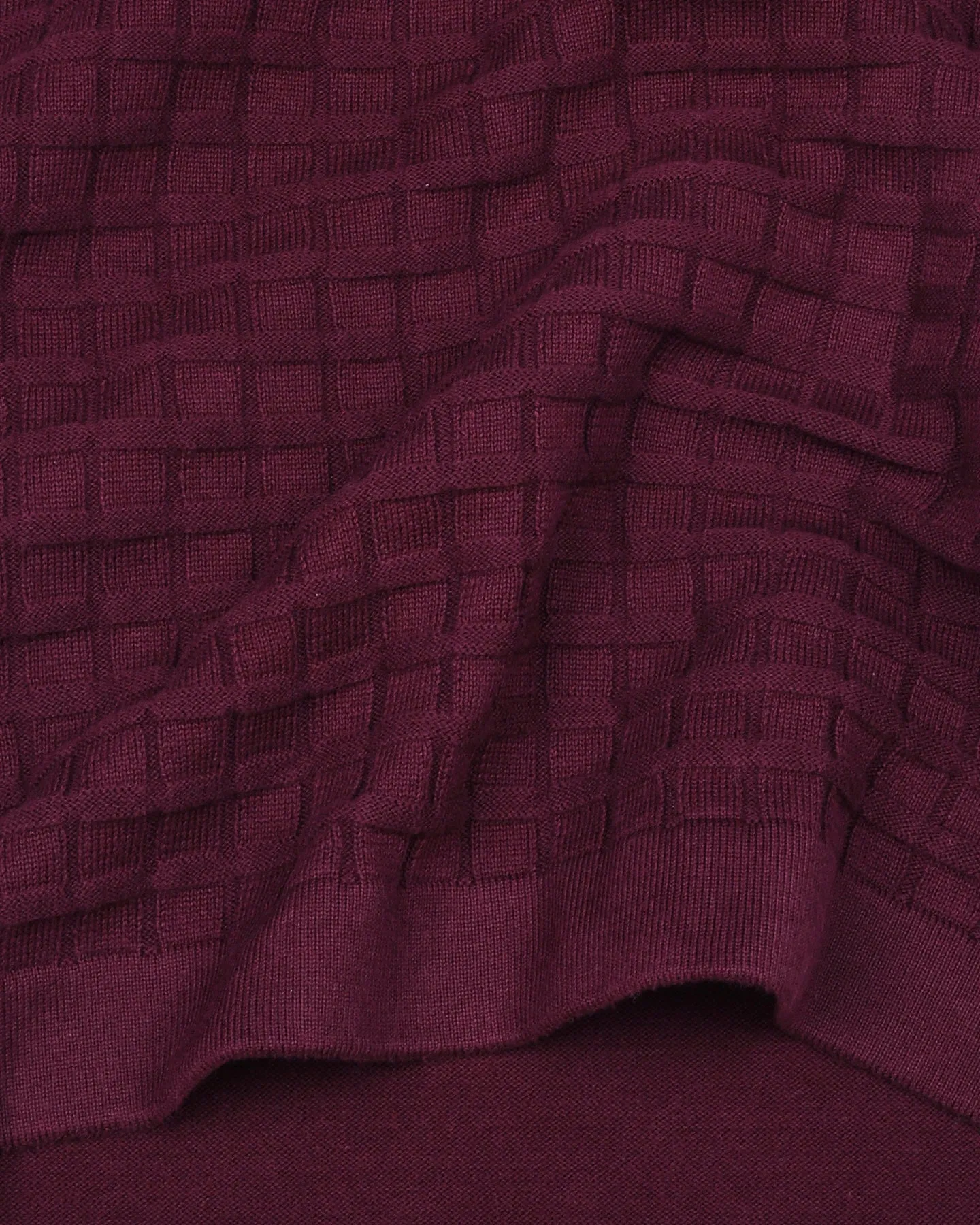 Krypton Wine Maroon Ice Cube Knitted Cotton T-Shirt