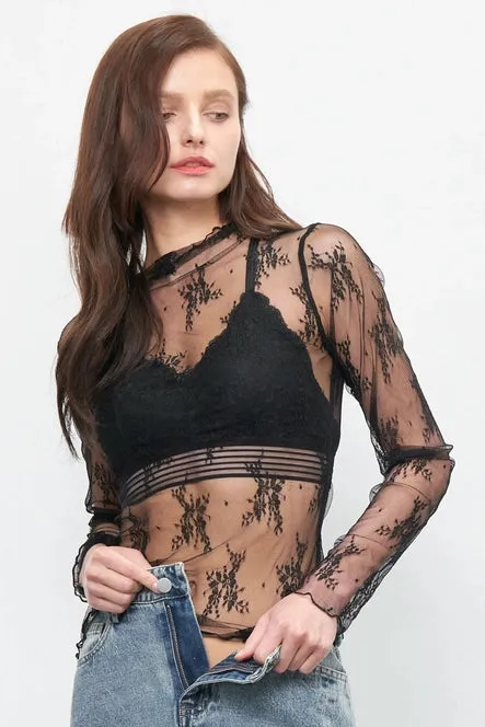 Lace Undershirt *Black & Cream*