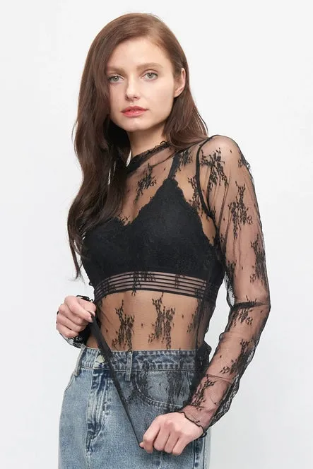 Lace Undershirt *Black & Cream*