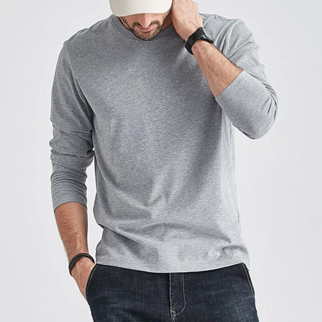 Long Sleeve T-Shirts Men Women 100% Cotton Summer Short Tees Solid Basic Soft Male