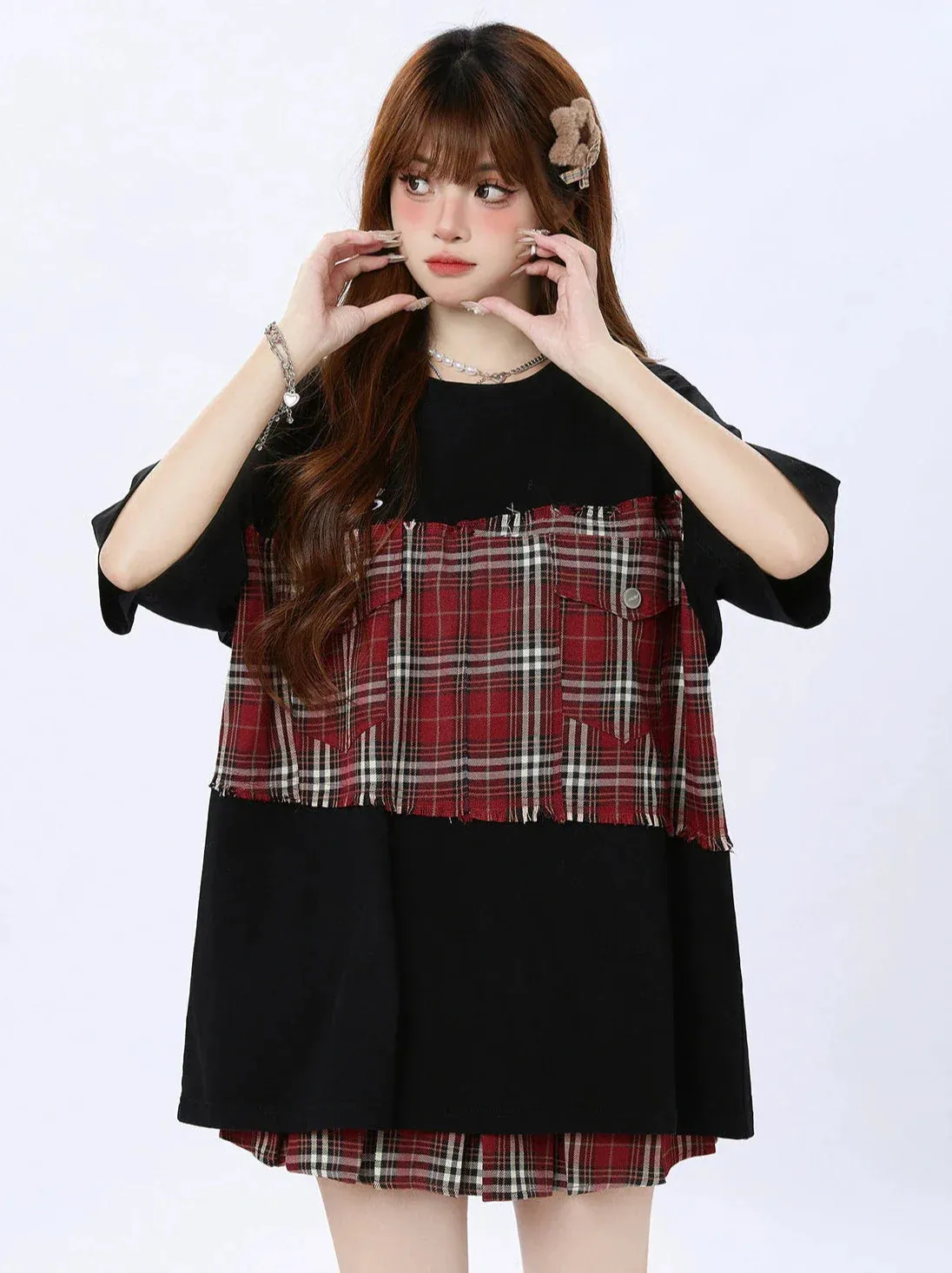 Loose T-Shirt Oversize Check