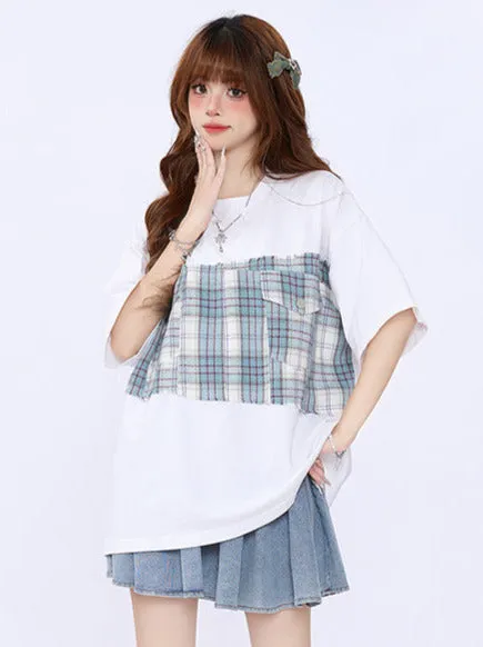 Loose T-Shirt Oversize Check