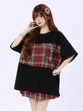 Loose T-Shirt Oversize Check
