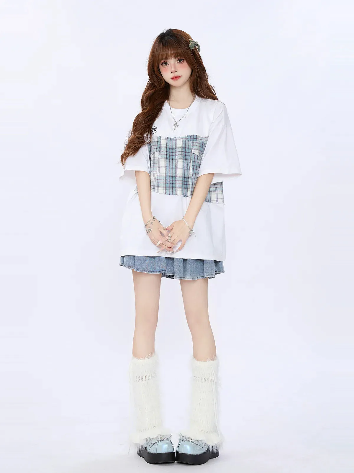 Loose T-Shirt Oversize Check