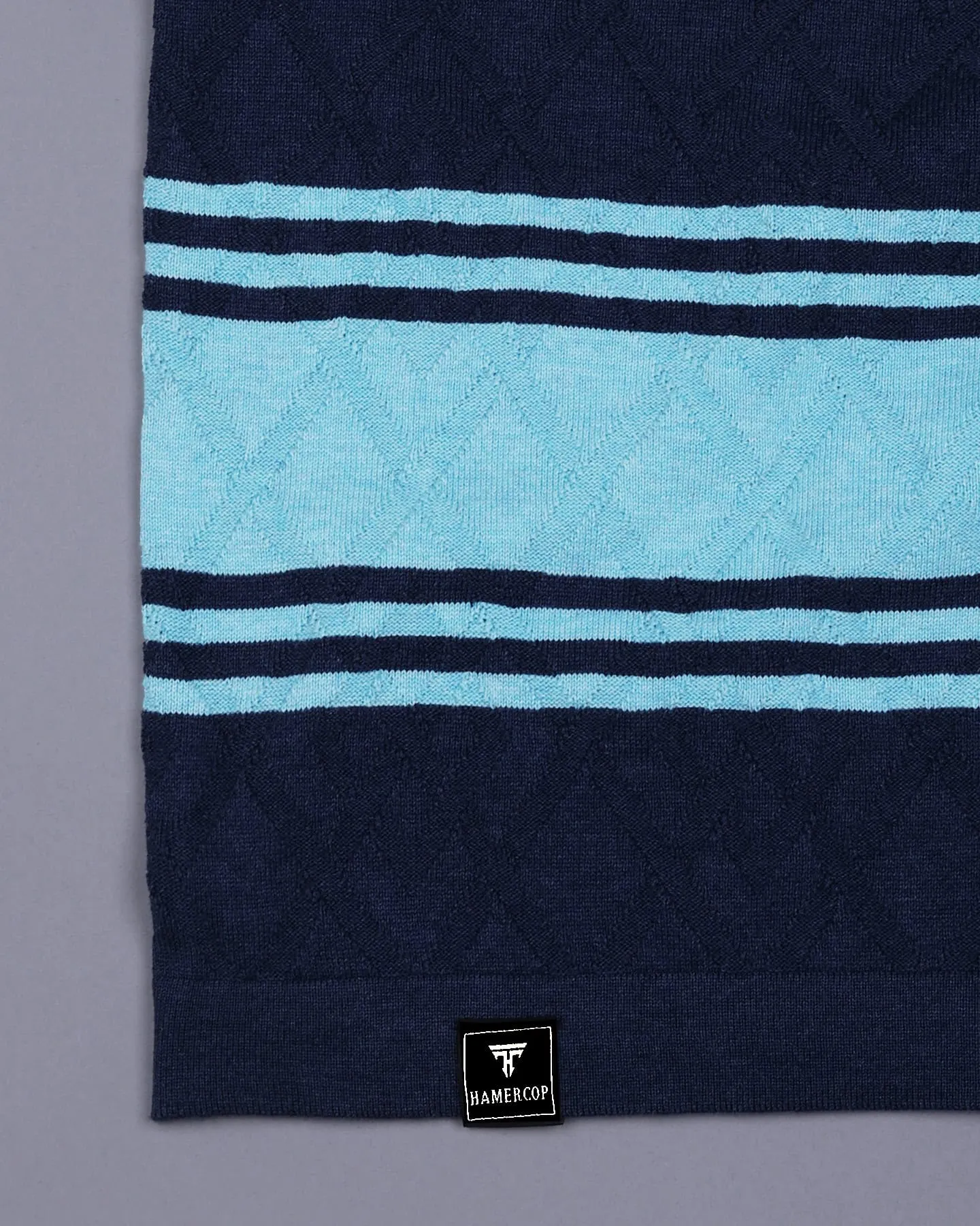 Mexico AquaBlue Multi Stripe Knitted Cotton T-Shirt