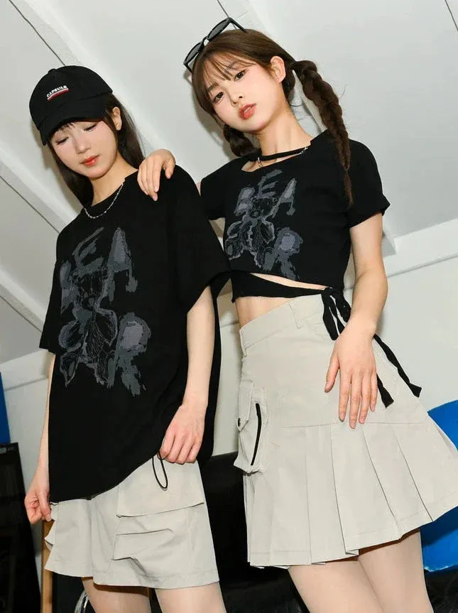Midnight Strap Short Slim Black T-Shirt Bear