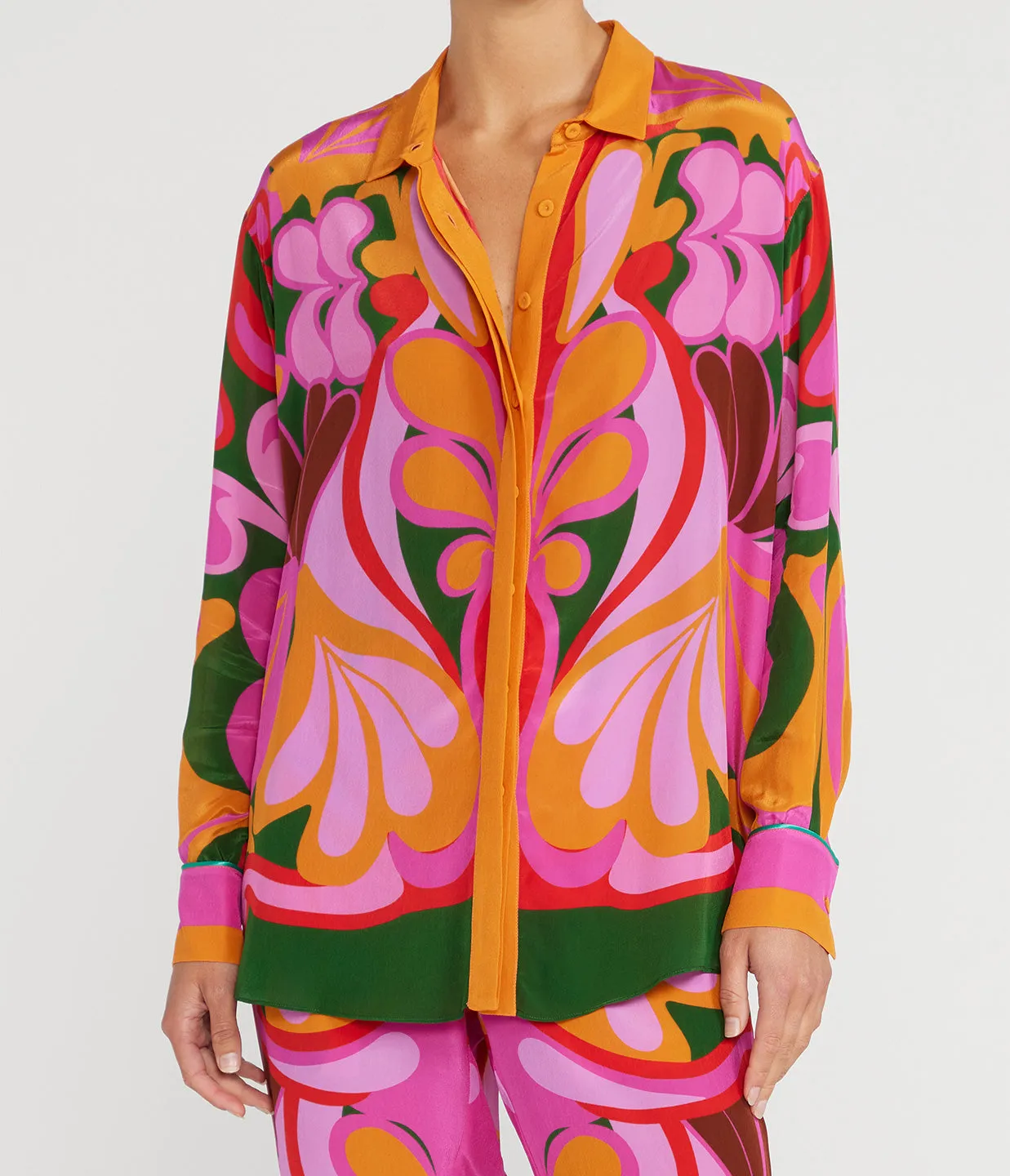 Nova Crepe Top in Seventies Orange