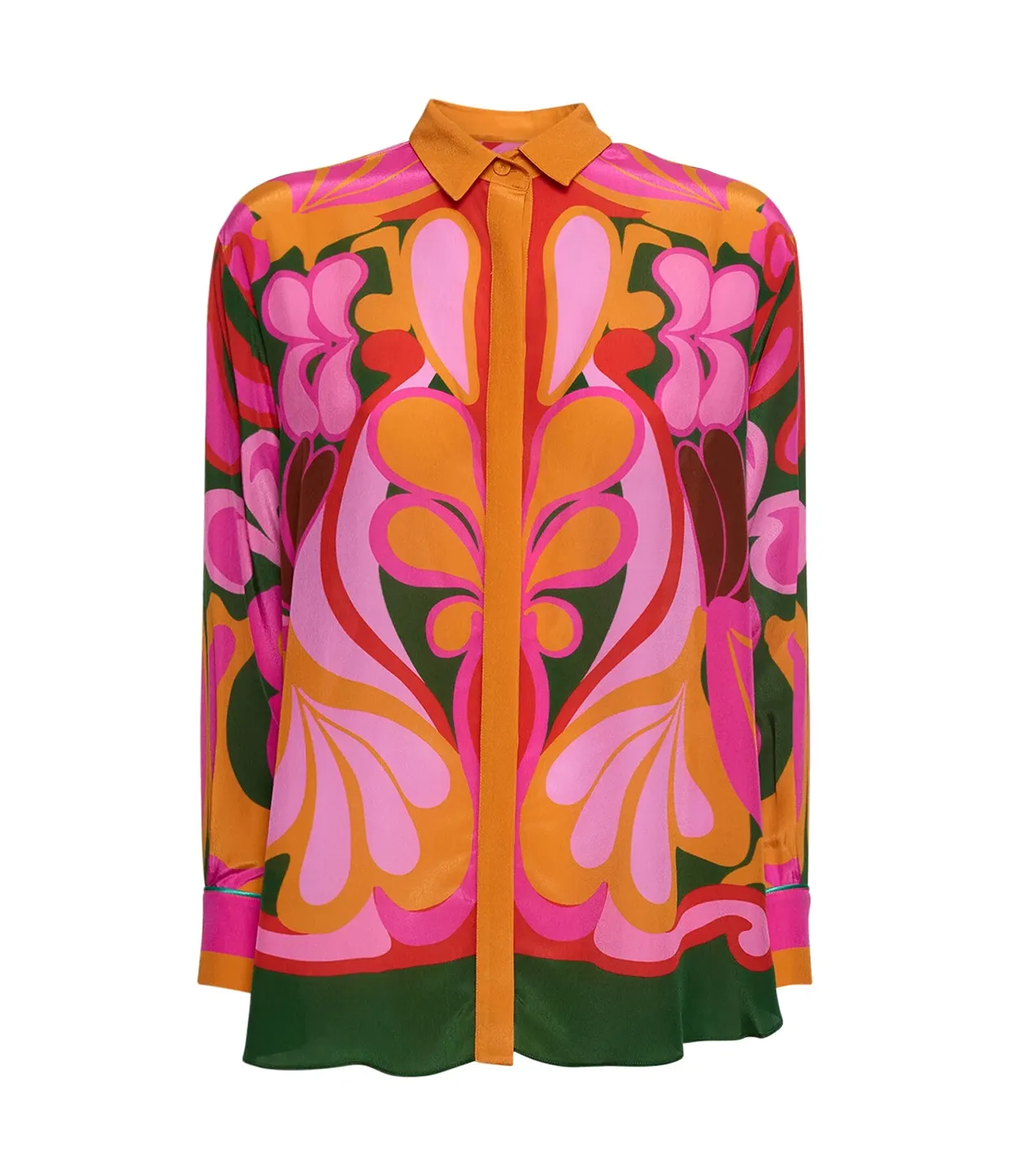 Nova Crepe Top in Seventies Orange