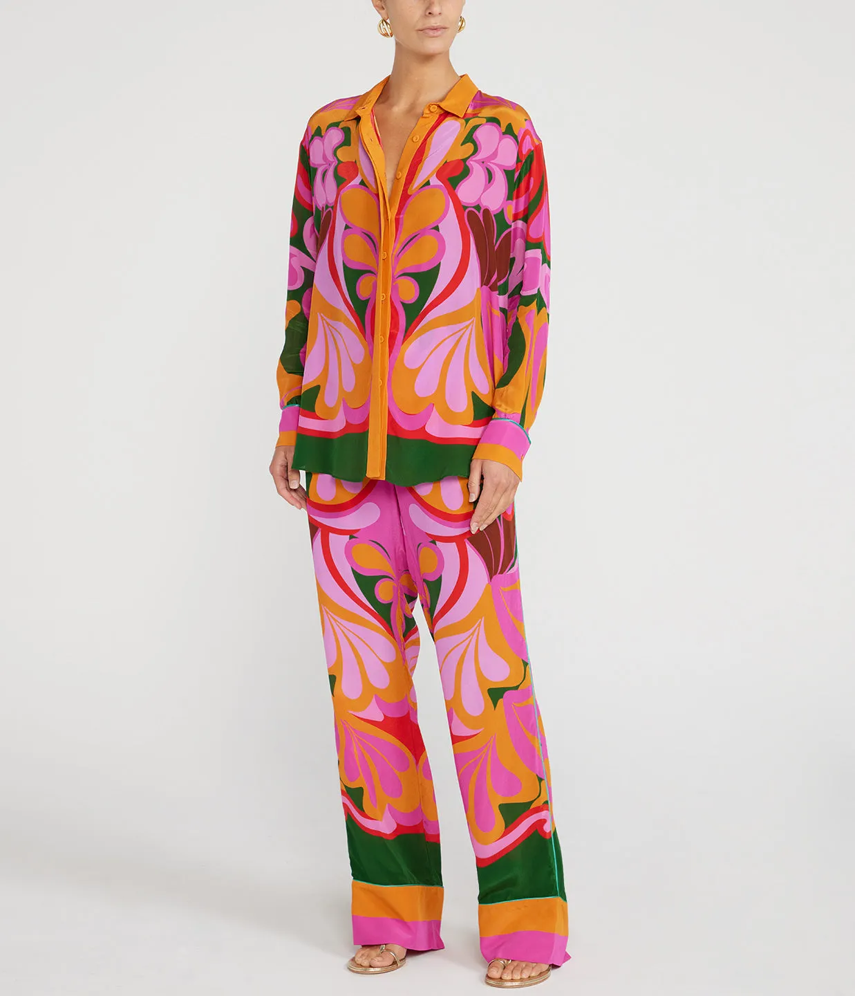 Nova Crepe Top in Seventies Orange