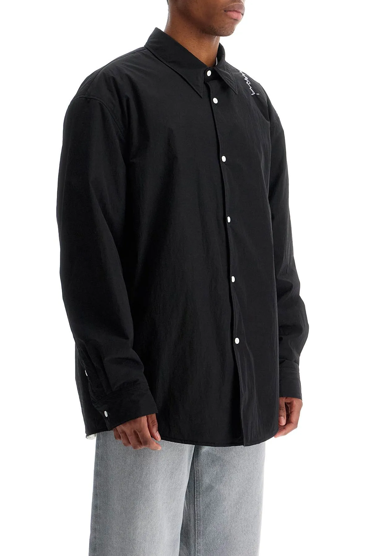 PADDED OVERSHIRT WITH EMBROIDERED LOGO