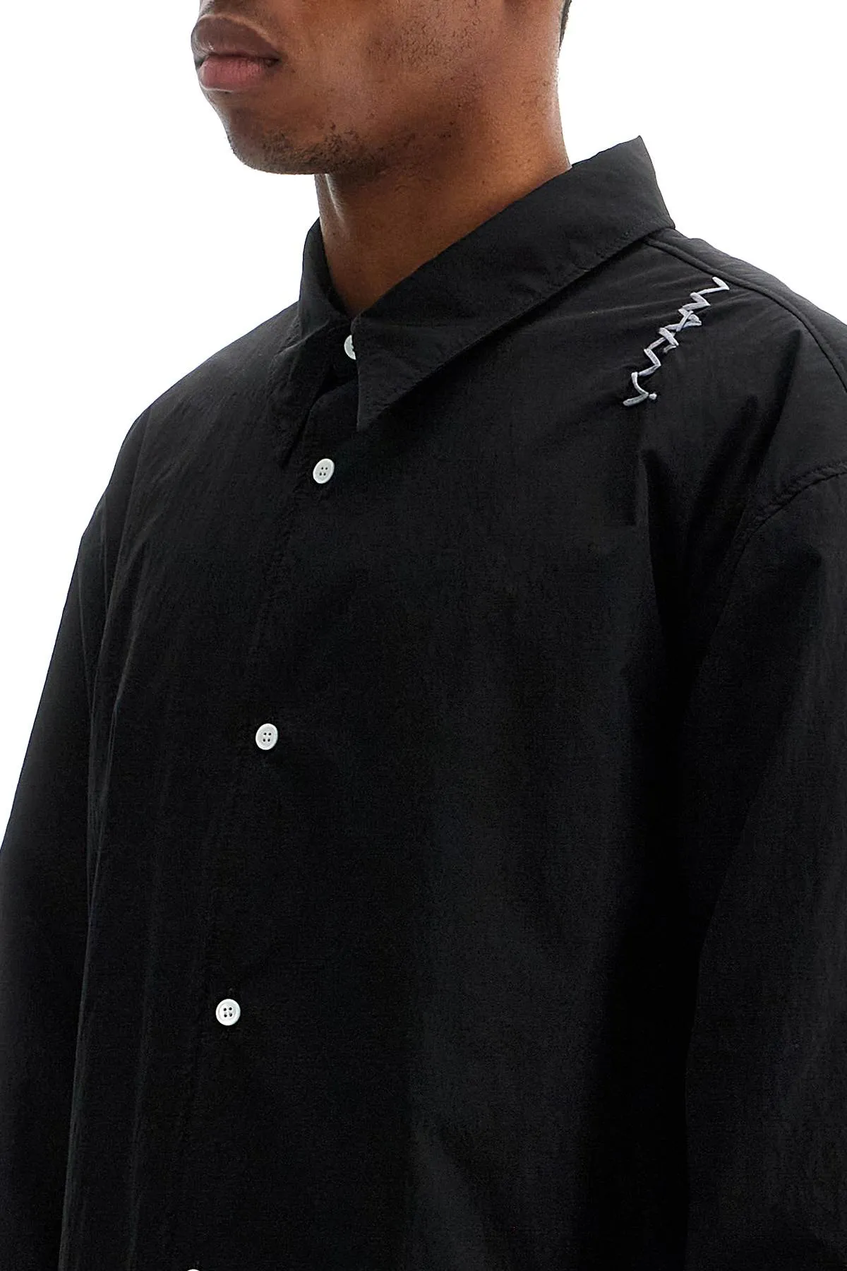 PADDED OVERSHIRT WITH EMBROIDERED LOGO
