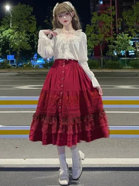 Race Solid Cotton Color Lolita Shirt