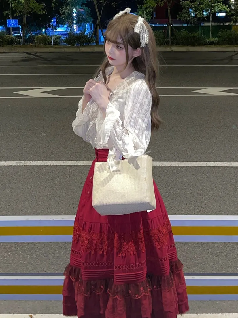 Race Solid Cotton Color Lolita Shirt