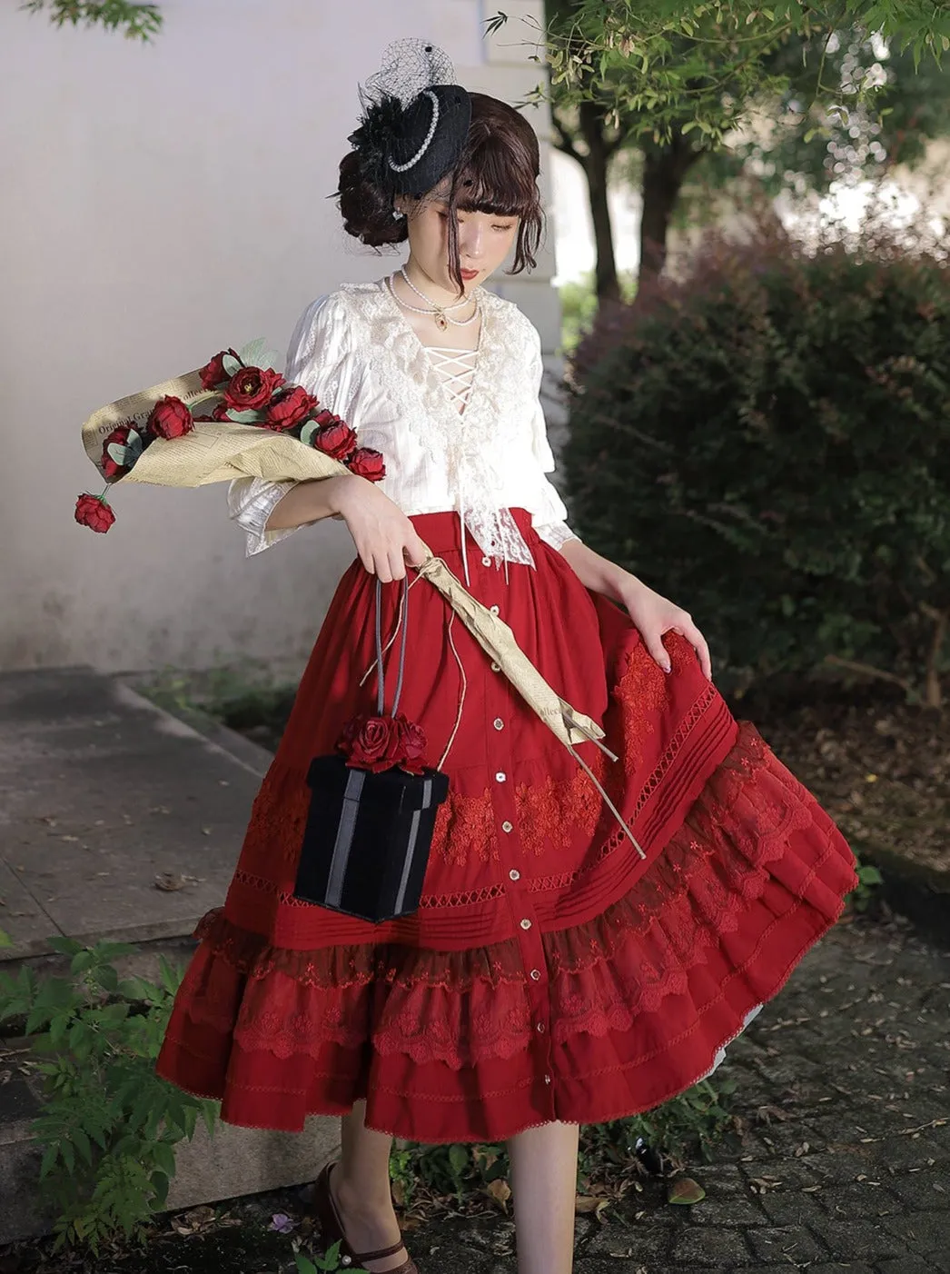 Race Solid Cotton Color Lolita Shirt