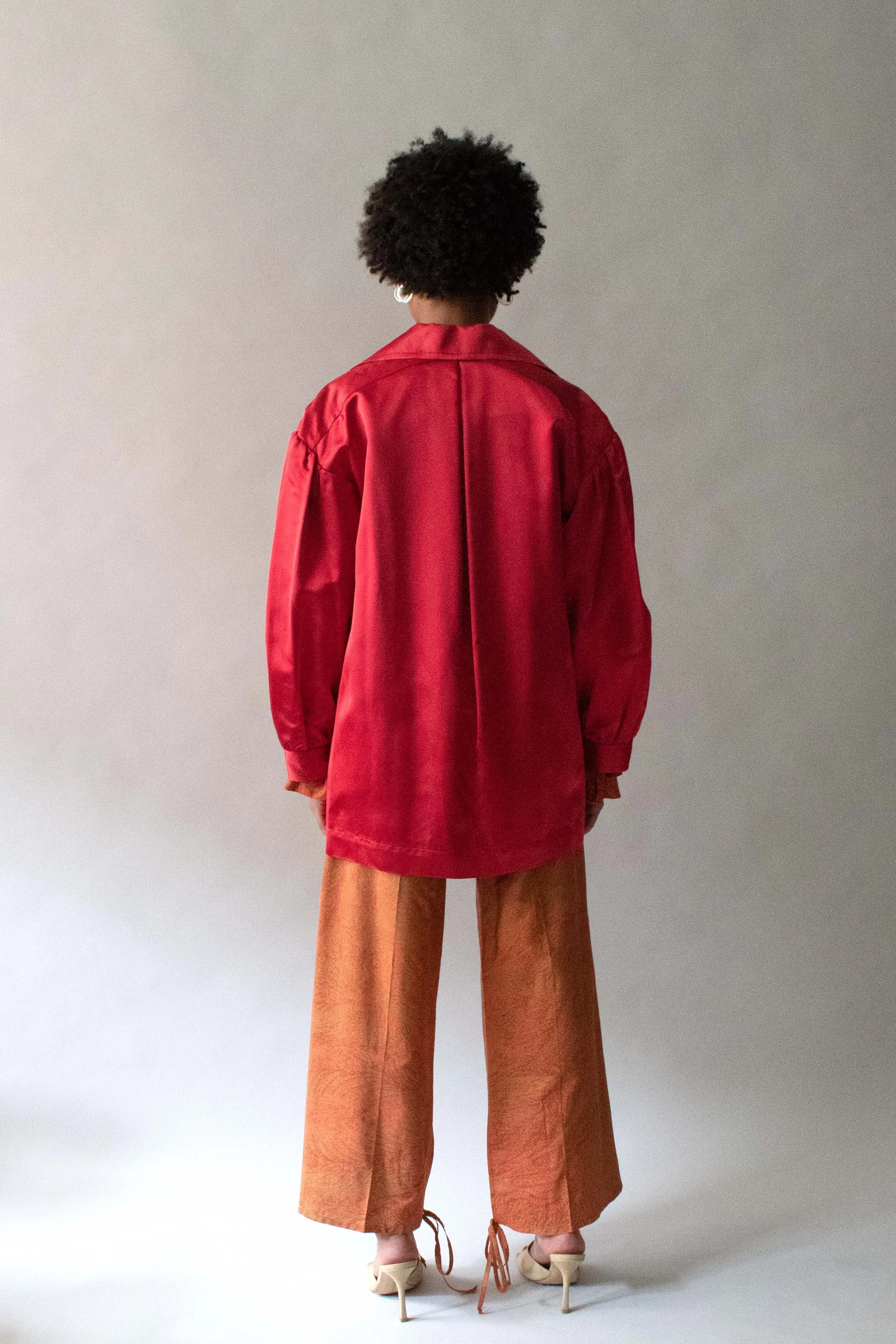 Saint Laurent Red Satin Bomber