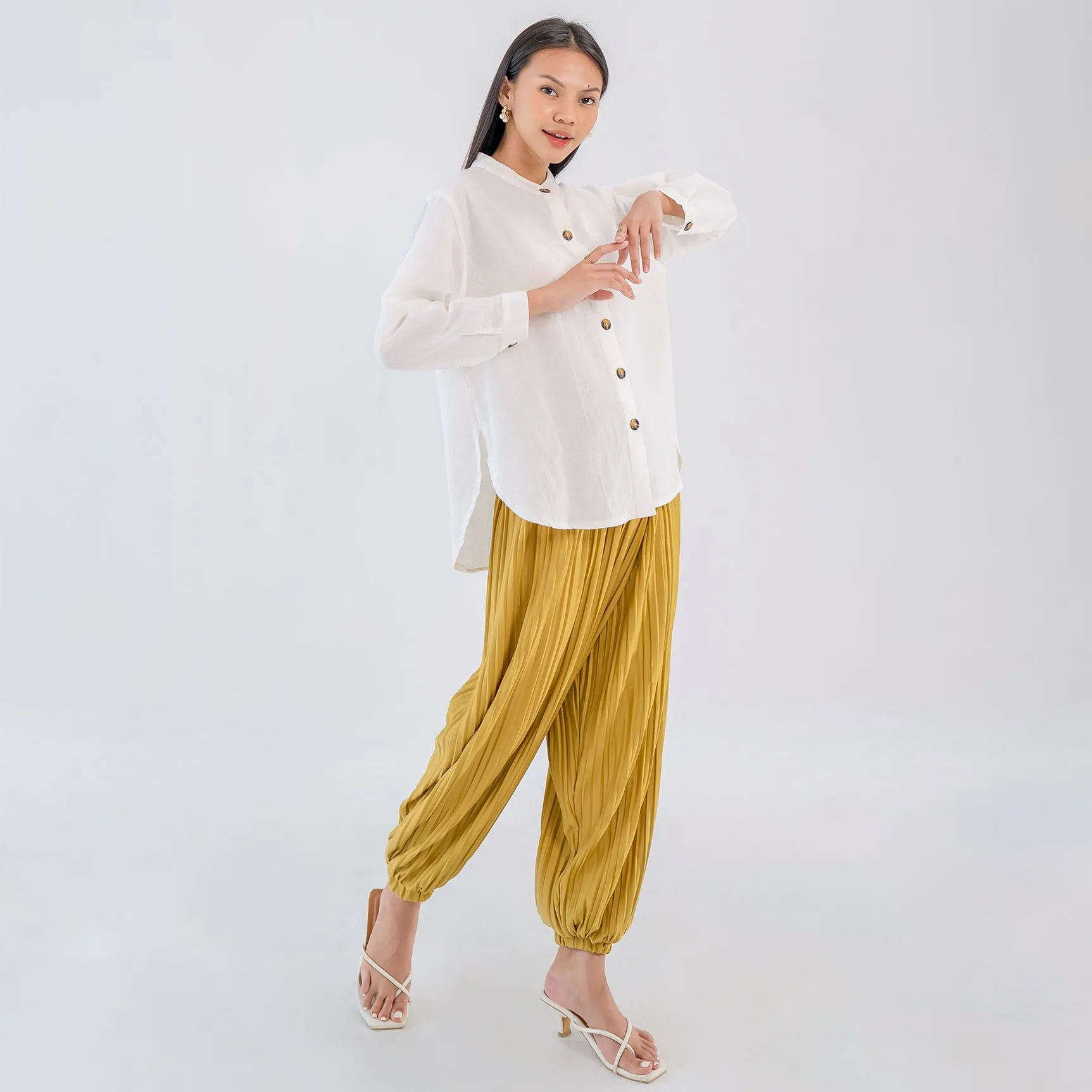 Silvertote Apparel Pakaian Wanita Jana Jogger Plisket Pants