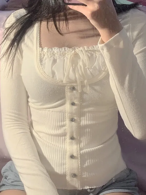 Soft doll cream top