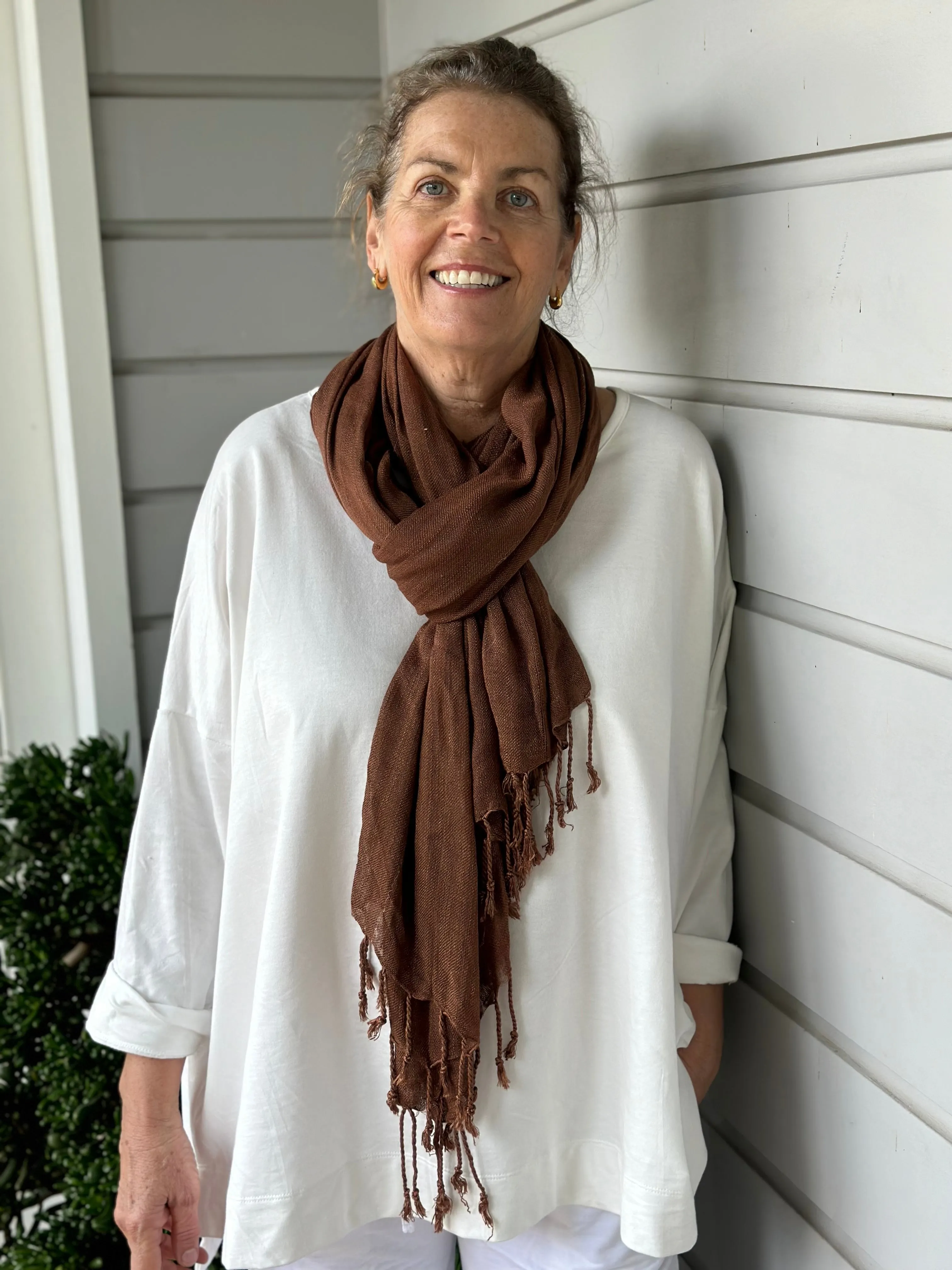 soft neck scarf-tobacco