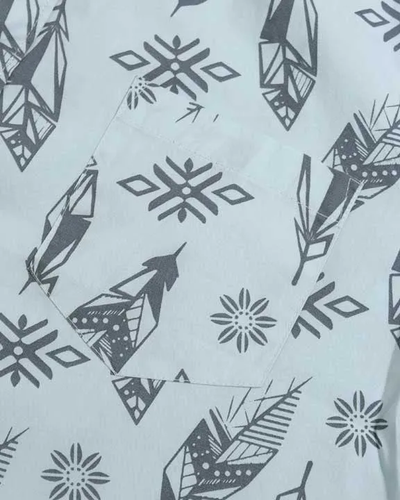Soft Sea Tribal Feathers Shirt