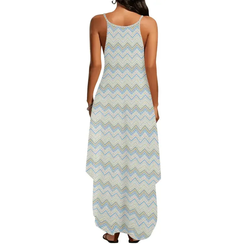 Vacation Vibes in a Boho Chevron Maxi Dress s for Sun-Seekers
