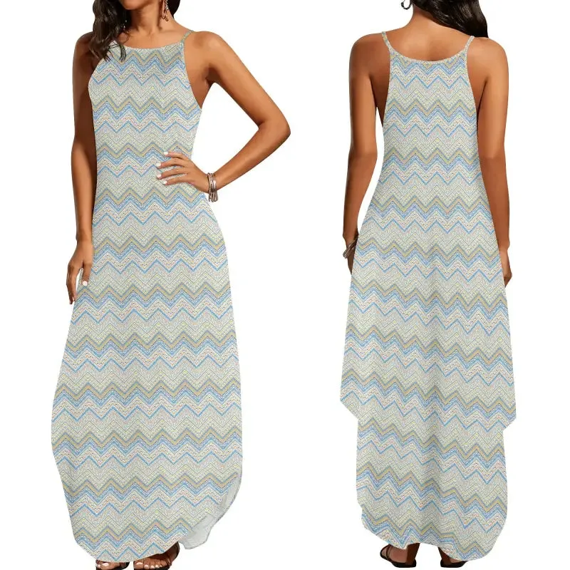 Vacation Vibes in a Boho Chevron Maxi Dress s for Sun-Seekers