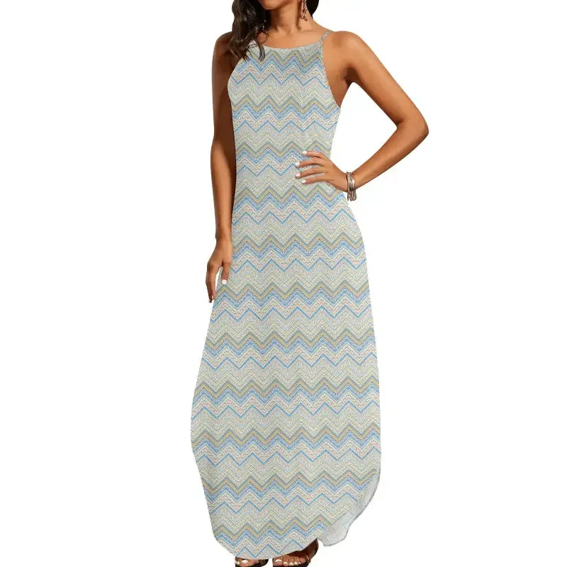 Vacation Vibes in a Boho Chevron Maxi Dress s for Sun-Seekers